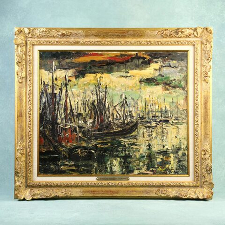 Картина «Парусники в порту»