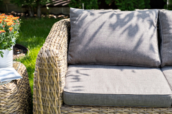 "Кальяри" диван из искусственного ротанга (гиацинт) трехместный, цвет соломенный
