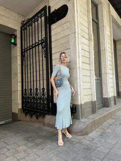 Платье PETRA с коротким рукавом, серо-голубой