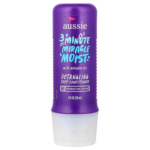 Aussie, 3 Minute Miracle Moist, распутывающий кондиционер для прямых, волнистых и вьющихся волос, 236 мл (8 жидк. унций)