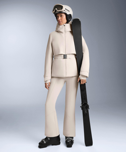 OYSHO Водонепроницаемые расклешенные эластичные брюки SKI с высокой посадкой, норка