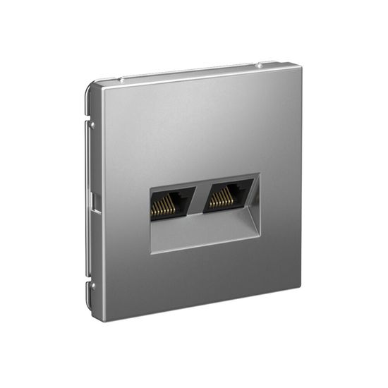 Розетка двойная компьютерная ArtGallery RJ45+RJ45 кат. 6A механизм сталь SE GAL000988