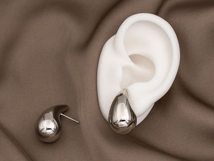 Серьги-гвоздики "Капли-small" 25мм