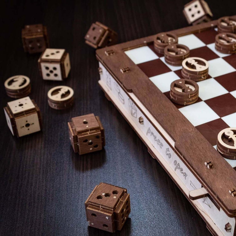 Сборная деревянная модель «GAMESET - Игровой набор» (EWA)