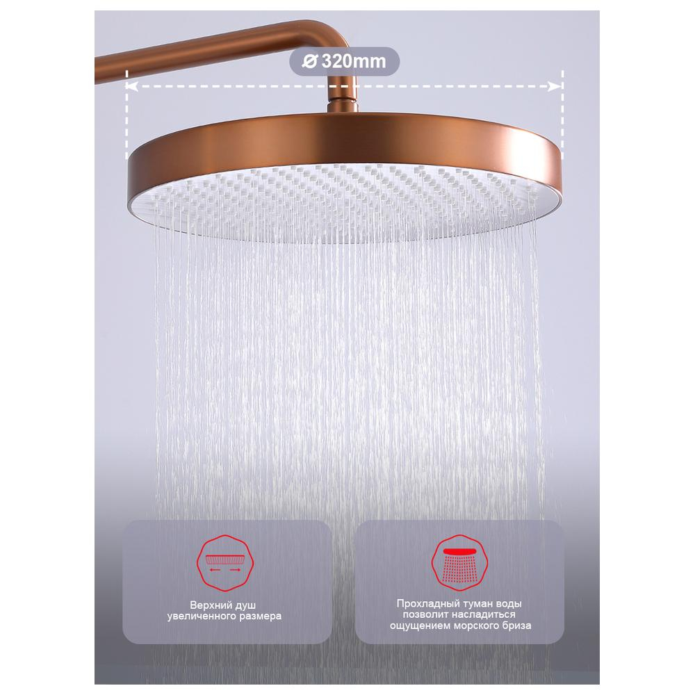 Душевая система Raglo R07.24.33, матовая медь