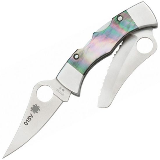 Складной нож Spyderco MicroDyad Black Pearl C112Pamp SBP c клинком из стали VG-10, рукоять Кость