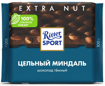Ritter Sport цельный миндаль темный шоколад 100 гр.