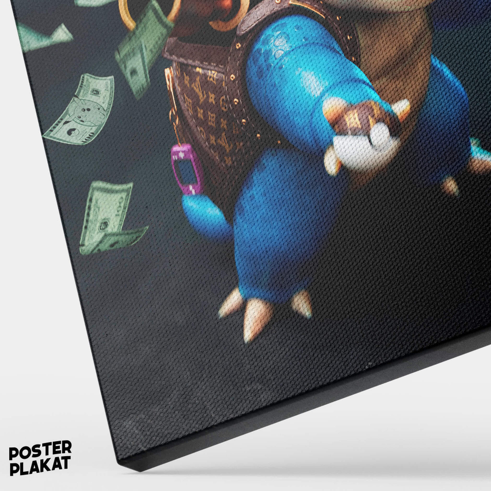 Картина для интерьера Бластойз / Kamekkusu на холсте, персонаж вселенной Pokemon, холст с печатью на подрамнике, на стену, Постер Плакат