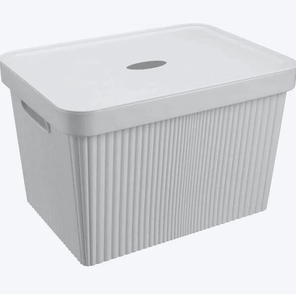 Корзина для хранения с крышкой «VELVET», цвет светло-серый флэк, 38*27*24.9см / 20л