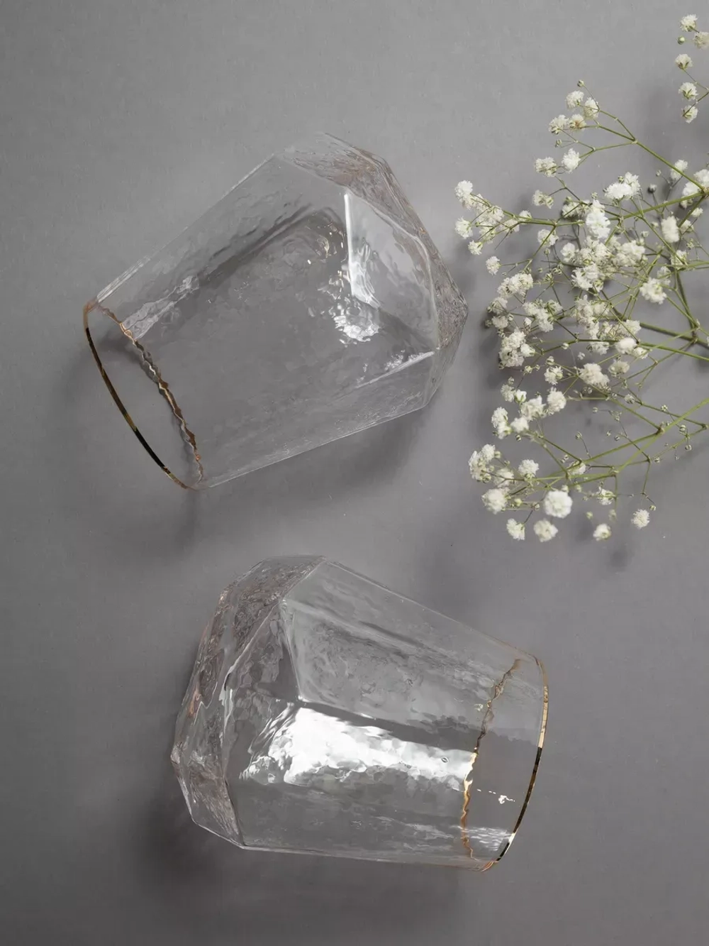 Набор шестигранных бокалов, 550мл, золотая кайма, 2 шт.