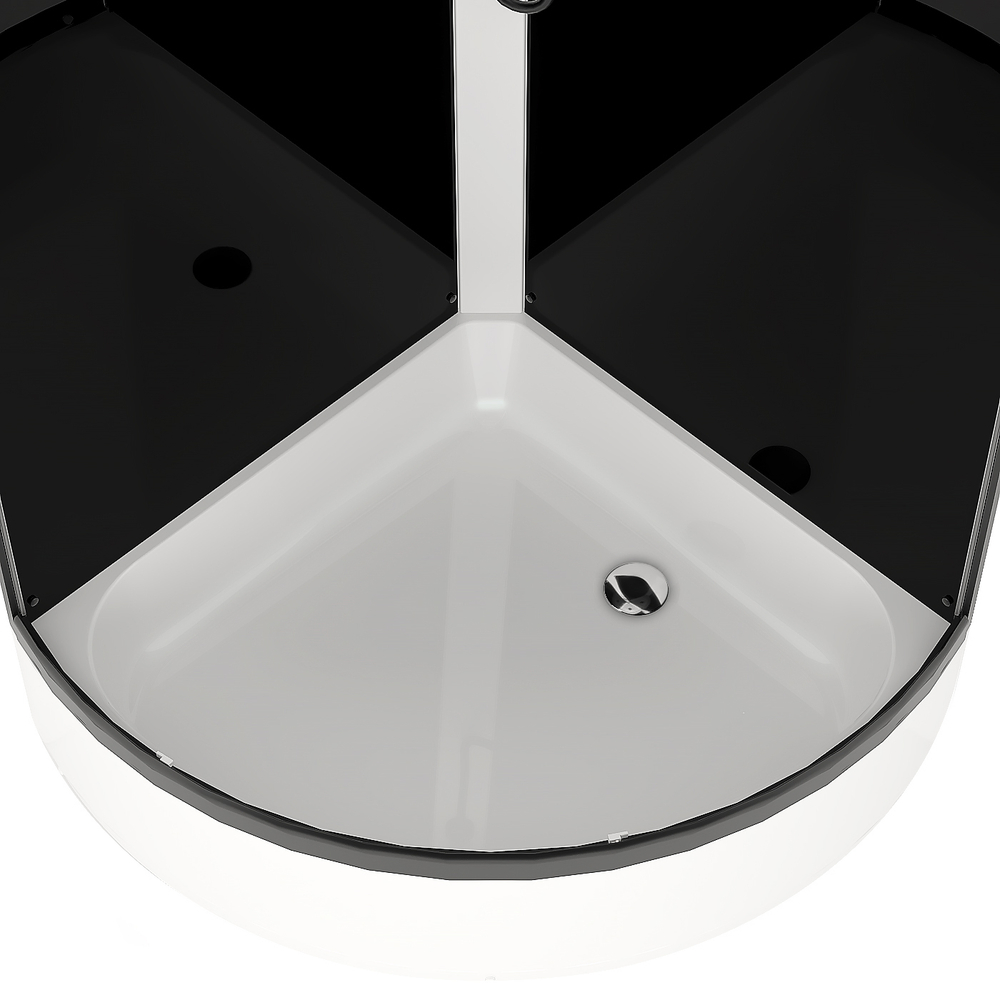 Душевая кабина Domani-Spa (Домани-Спа) Simple 99 mid V1.2 Black Accents, черные стенки, прозрачные стекла, 90х90х218