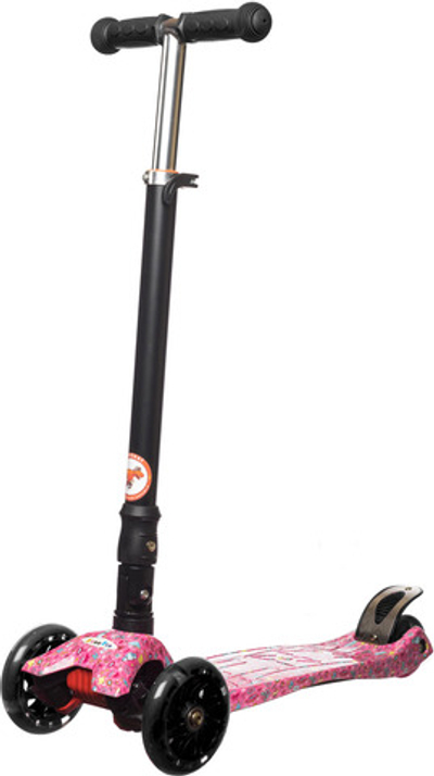 Самокат детский трехколесный Игрокат складной Dino Print Princess black