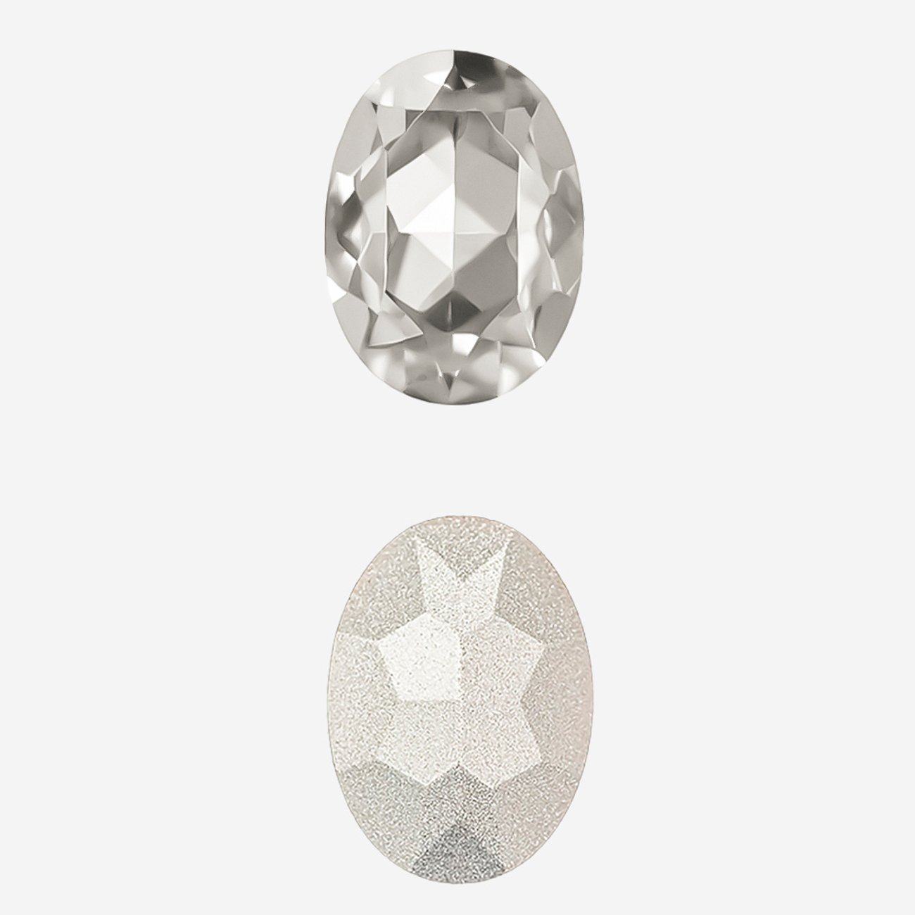 Кристалл Овал (Oval Fancy Stone), оттенок "Cеребряная тень"/"Silver Shadow", 14*10мм
