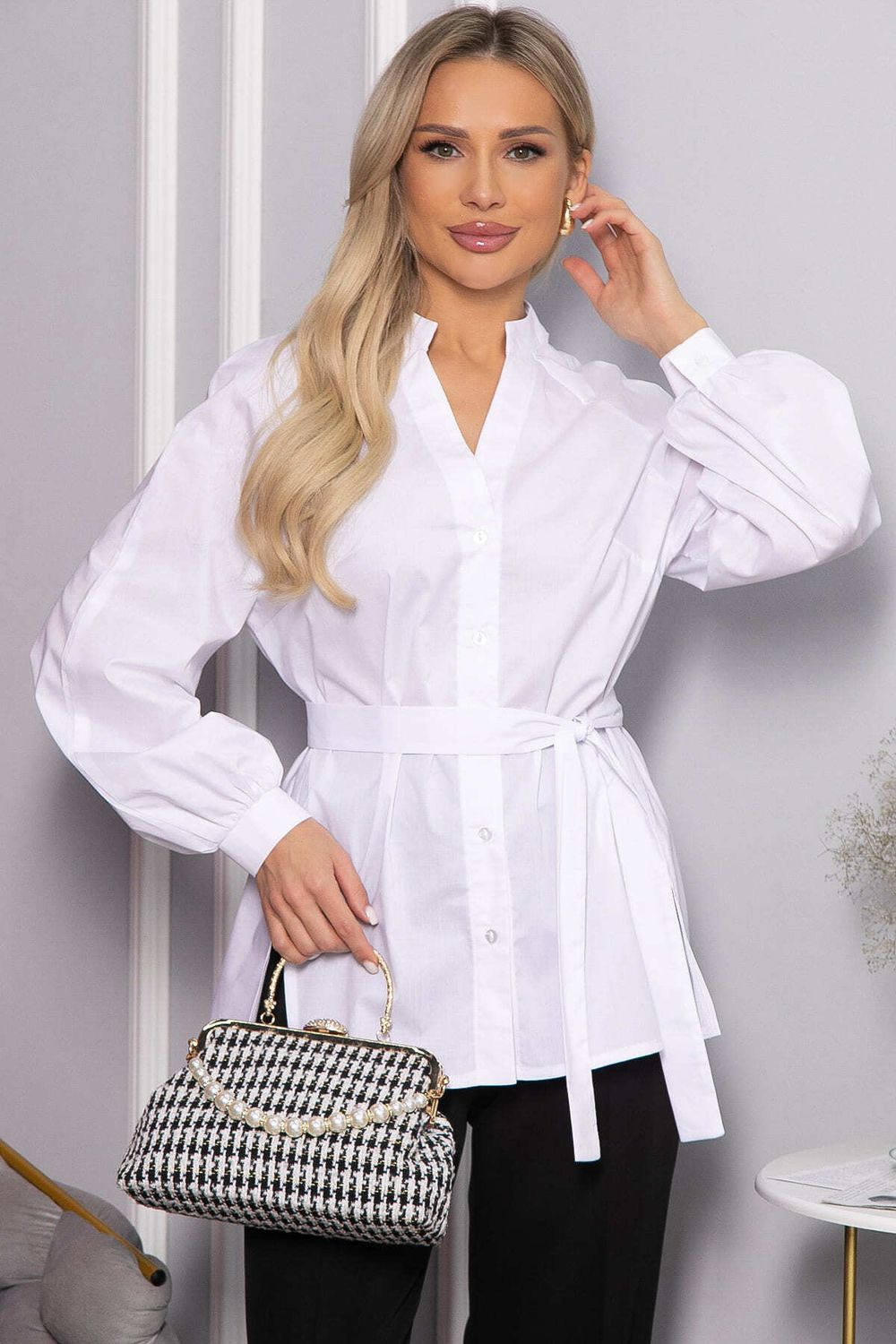 Блуза хлопковая Кристалия (белая) Б14461-16М LT Collection