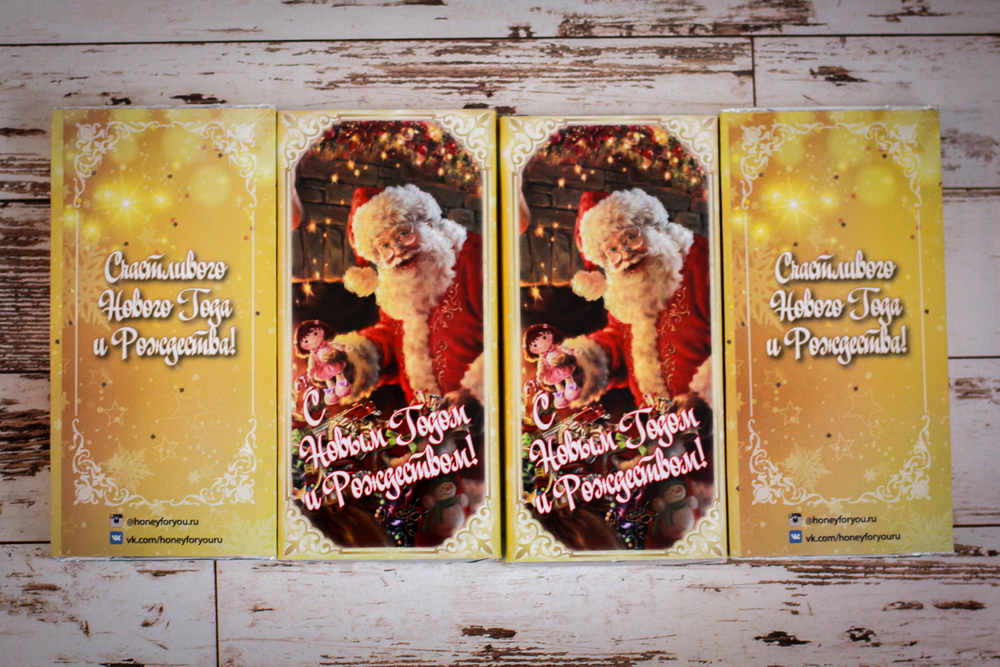Медовый подарочный новогодний набор HoneyForYou в коробке с прозрачным верхом