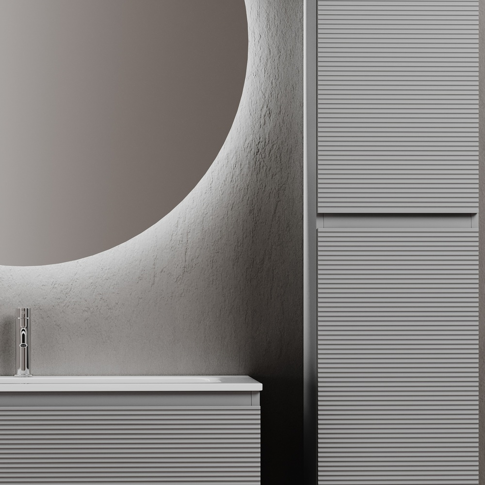 Тумба подвесная под раковину Sancos Folk, Ergraut soft 995х445х500