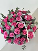 предзаказ - цветочная корзина из роз Кантри и эвкалипта размер XL