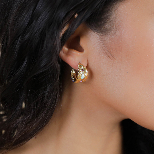 Серьги Franck Herval, Elaia, полукольца с цветной эмалью и стразами, FH26.1-12-70143 (фиолетовый)