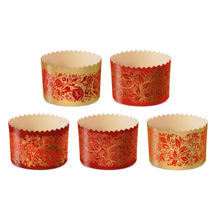 Форма бумажная (d110xh85мм) "Красная Пасха", 1 шт