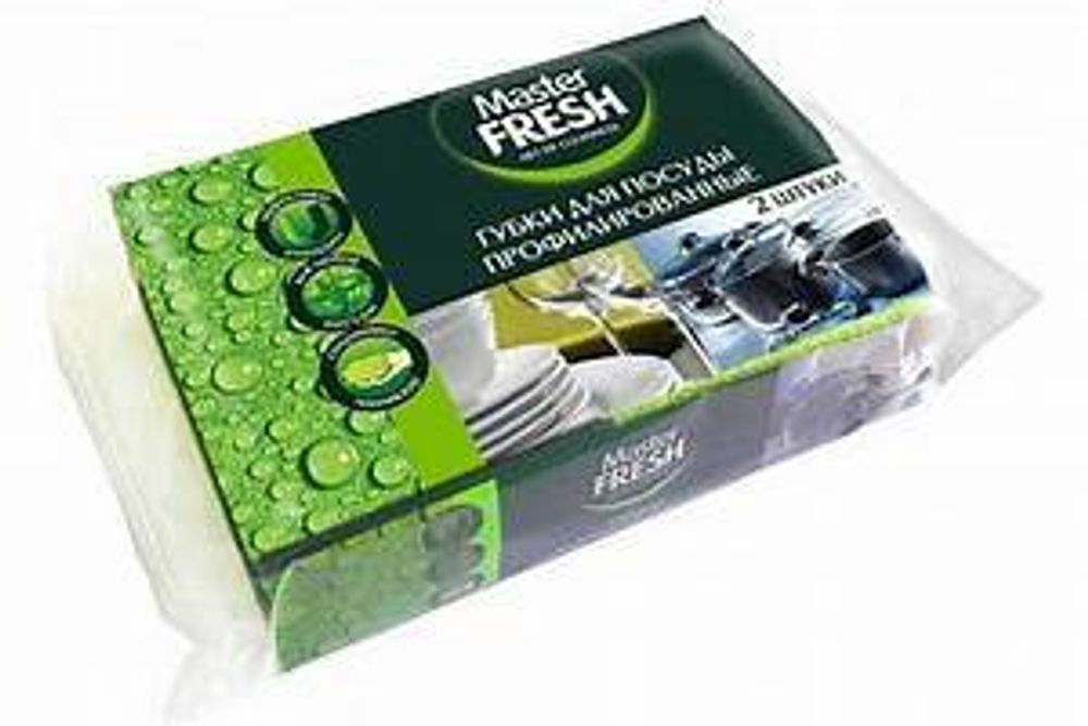 Губки для посуды профил.2 шт &quot;MASTER FRESH&quot;