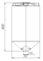 Бункер 10000л Политим 10000 л.(2100x2100x3600см;белый ) - арт.560767