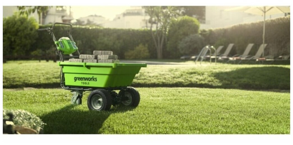 Тележка садовая аккумуляторная самоходная GREENWORKS G40GC 40В,106л,без АКБ и ЗУ (7400007)