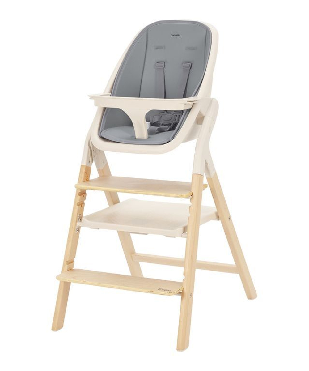 Carrello Ergo 4 в 1 (стульчик для кормления, шезлонг, приставной стул и обучающая башня) серый