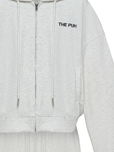 Серый меланжевый хлопковый спортивный костюм