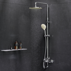 F0780964 Like,душ.система,набор:см-ль д/ванны/душа,верхний душ d250 мм, ручной душ 120 мм, 3 функции