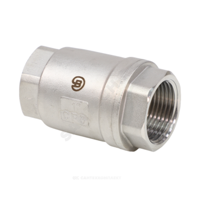 Клапан обратный нерж SS304 осевой 3031 Ду 15 Ру40 Тмакс=120 оС ВР 1/2" диск нерж Benarmo