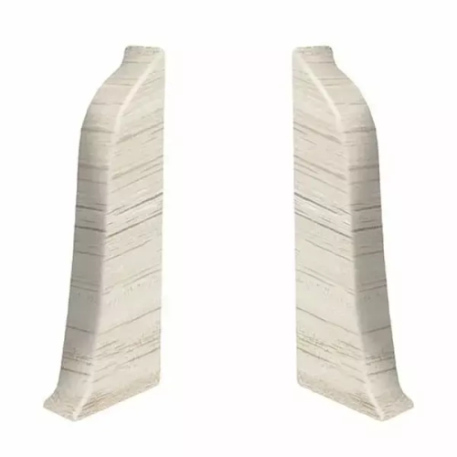 Торцевые заглушки для плинтуса ПВХ Aberhof 60мм, 8011 Дуб Полярный (левая/правая)