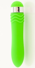 Зеленый водонепроницаемый вибратор 14 см.
