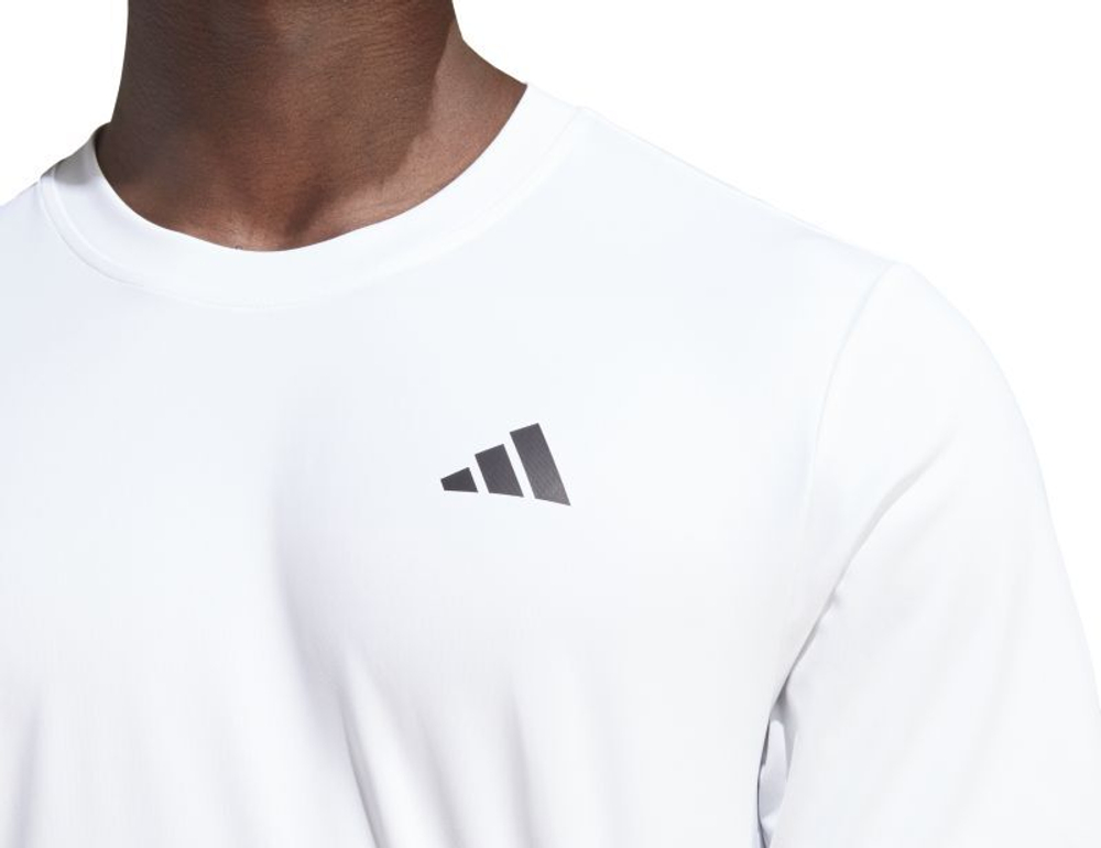 Мужская теннисная футболка Adidas Club 3 Stripes Tennis Tee - white blanc