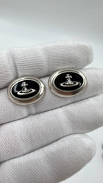 Серьги с чёрной эмалью Vivienne Westwood