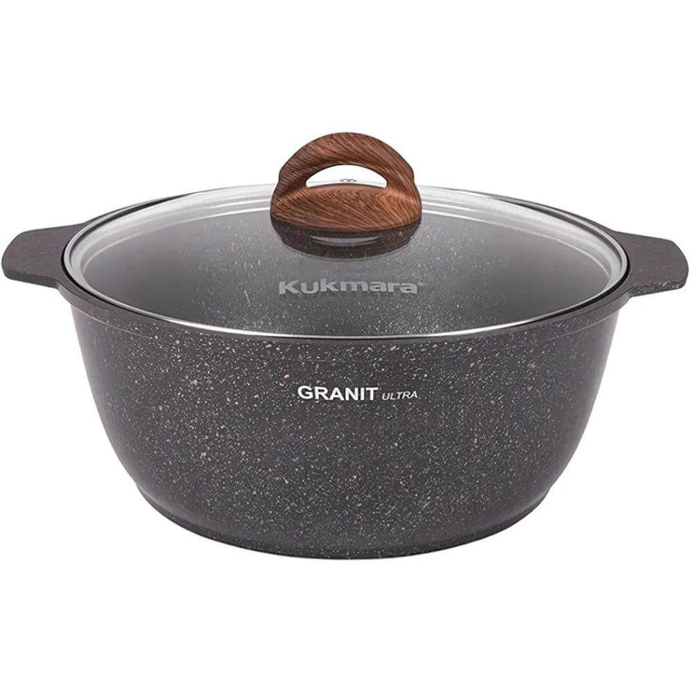 Кастрюля-жаровня 5л «Granit ultra» (original) со стеклянной крышкой жго51а