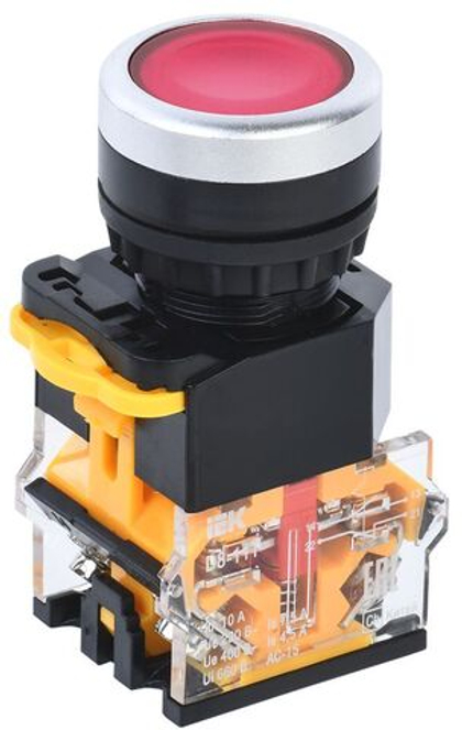 Кнопка управления D8-11T d=22мм 1з+1р с фиксацией красная IEK