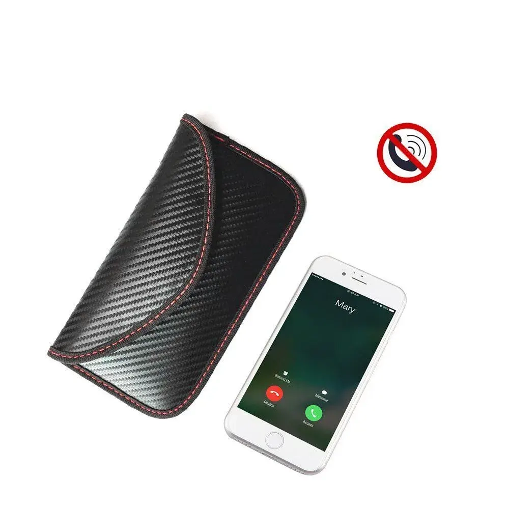 Чехол Фарадея для блокировки сигнала транспондера, смартфона и GPS (черно-красный)