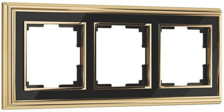 Рамка на 3 поста (золото/черный)