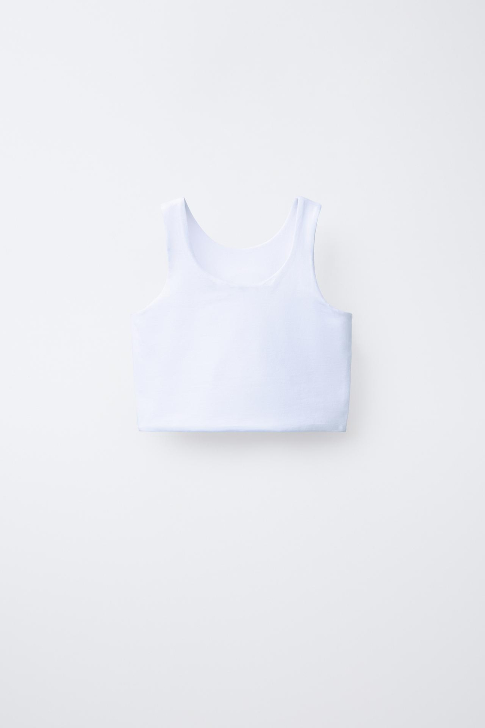 ZARA УКОРОЧЕННЫЙ ТОП С НАДПИСЬЮ, БЕЛЫЙ