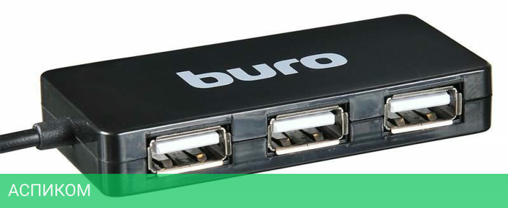 USB-хаб Buro BU-HUB4-U2.0-Slim черный