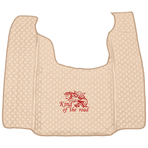 Ковры SCANIA 5 серии G (автомат), (экокожа, бежевый, бежевый кант, красная вышивка)