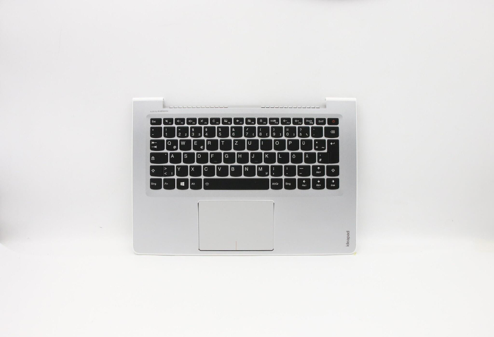 Верхняя панель с клавиатурой (топкейс) для ноутбука Lenovo 510S-13ISK раскладка - английская, с посветки, серая, без отпечатка пальца (5CB0L45449), оригинал