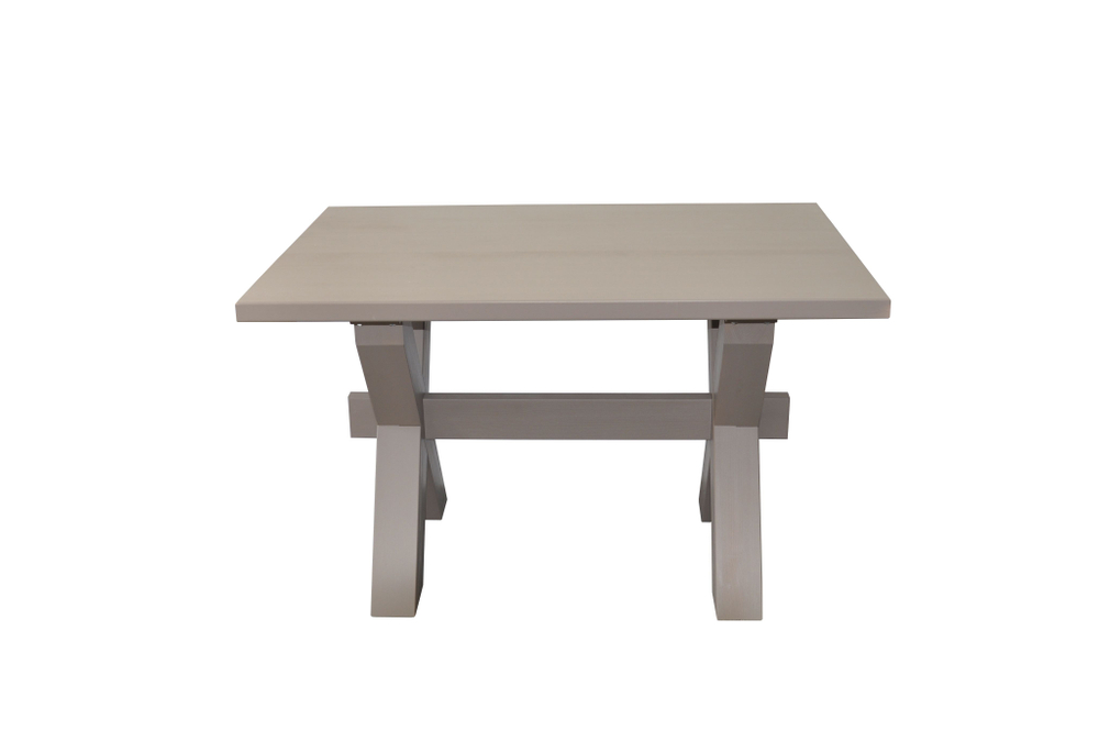 Стол кухонный, 120х80х75, Сканди, обеденный, из массива дерева, серый, Dipriz