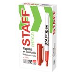 Маркер стираемый для белой доски КРАСНЫЙ, STAFF EVERYDAY, 2,5 мм, тонкий корпус, 151095