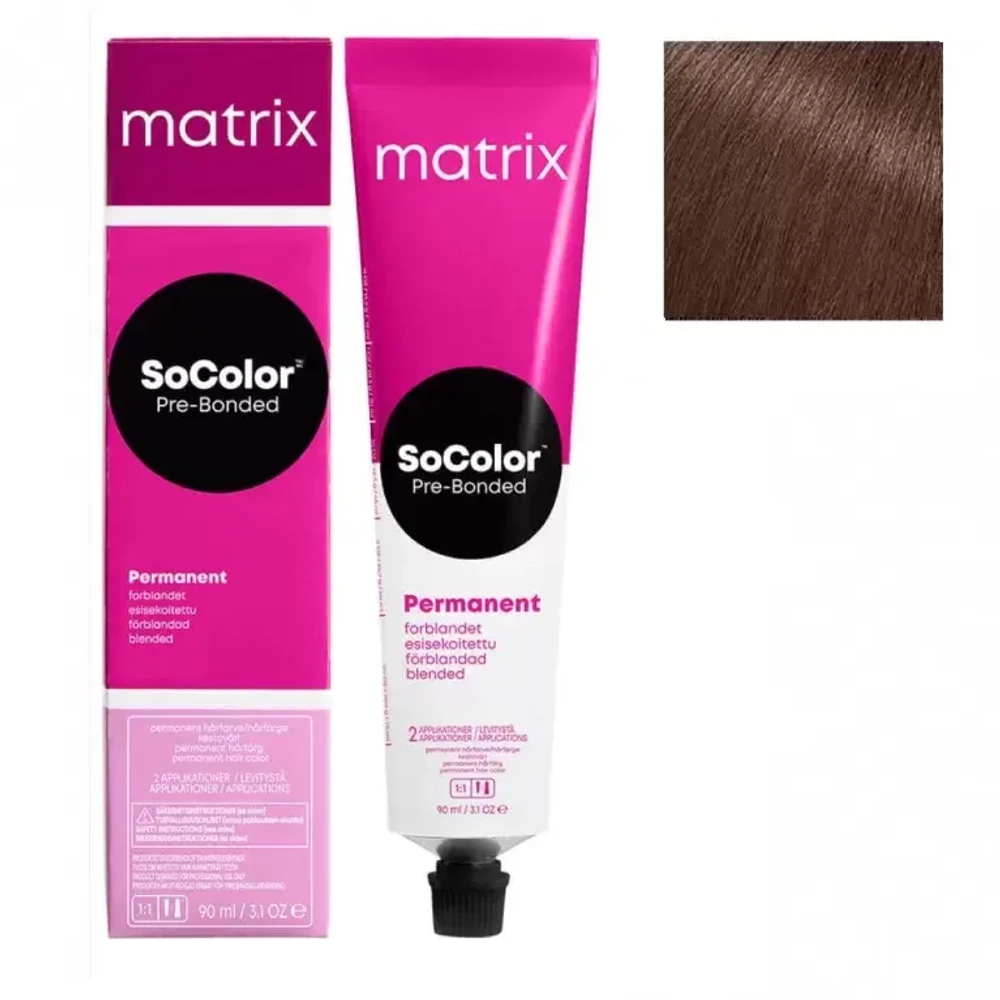 Matrix SoColor Pre-Bonded 6VM Темный блонд перламутровый мокка Крем-краска для волос, 90мл