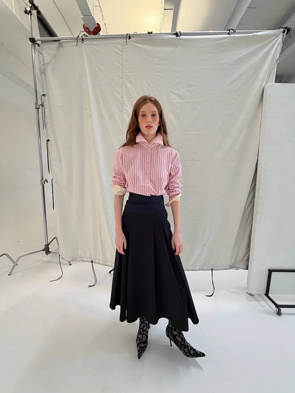 Рубашка в полоску "pink"