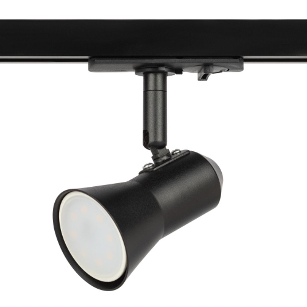 Трековый светильник однофазный ЭРА TR37-GU10 BK под лампу GU10 черный | Однофазные светильники под лампу