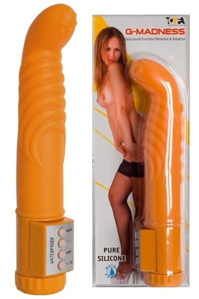 Оранжевый водонепроницаемый вибратор для стимуляции G-точки