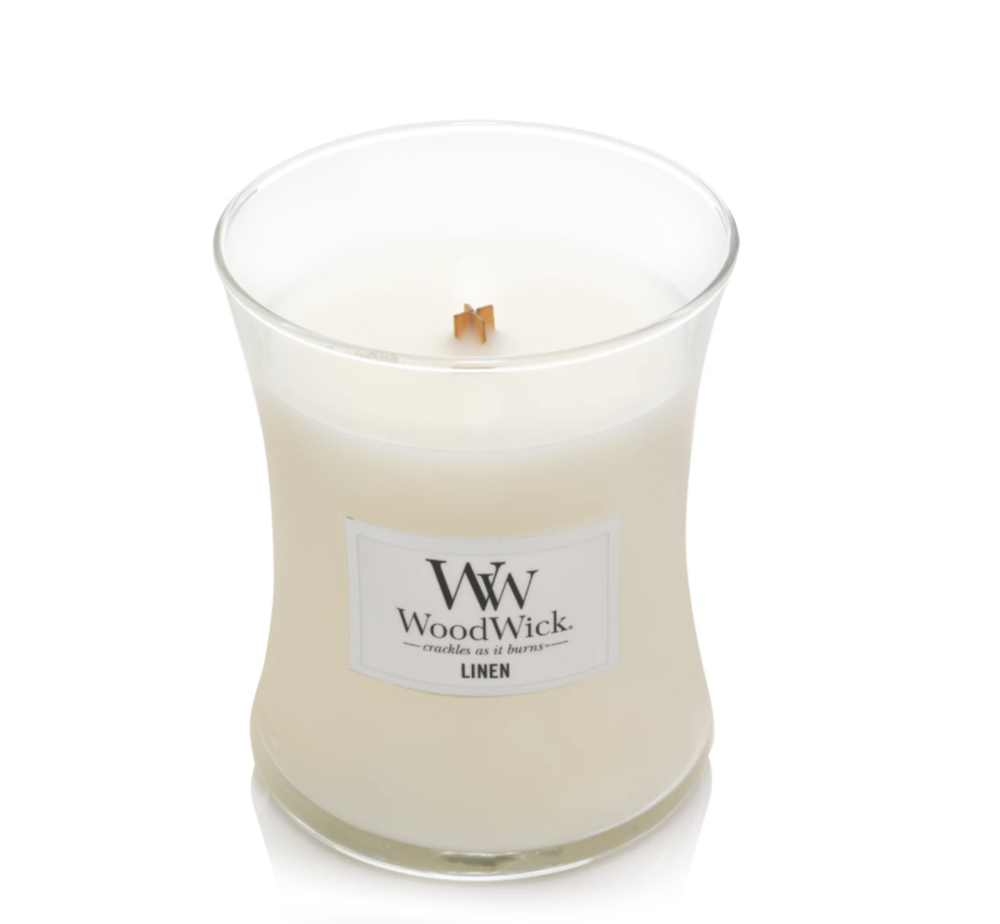Свеча ароматическая WoodWick Linen средняя 275 г.