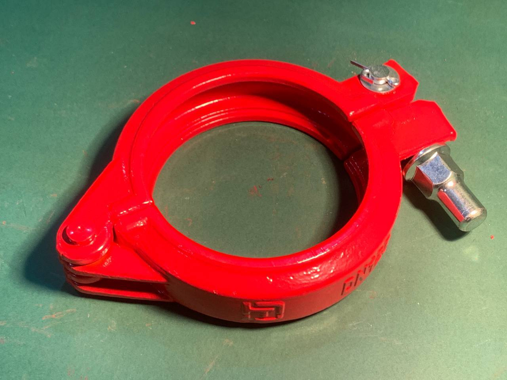 Хомут бетоновода DN125 (148 мм) болтовой (красный)